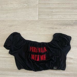 Twin Peaks Omighty bardot crop top
